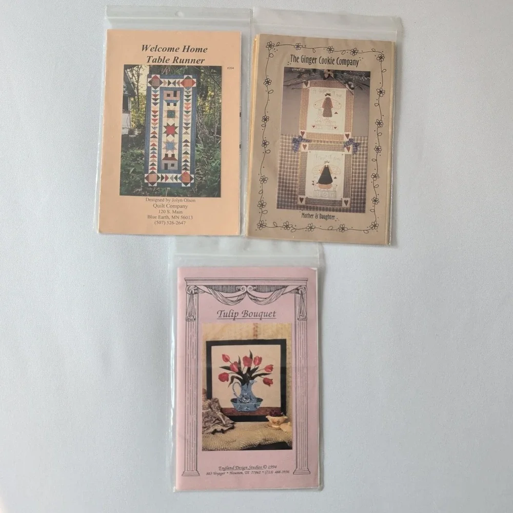 Lot of 7 Quilt Patterns Table Runner Wall Hanging Atkinson Mary Sorensen Vintage